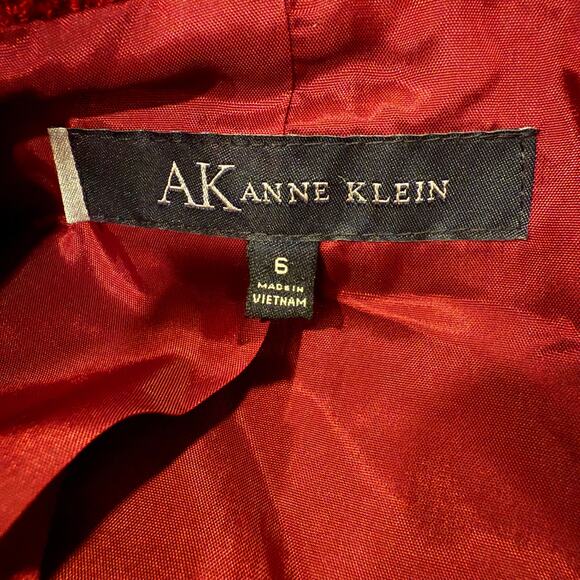 Anne Klein Burgundy Tweed Blazer Jacket Black Velvet Collar Women 6 Fall Office - Picture 5 of 8